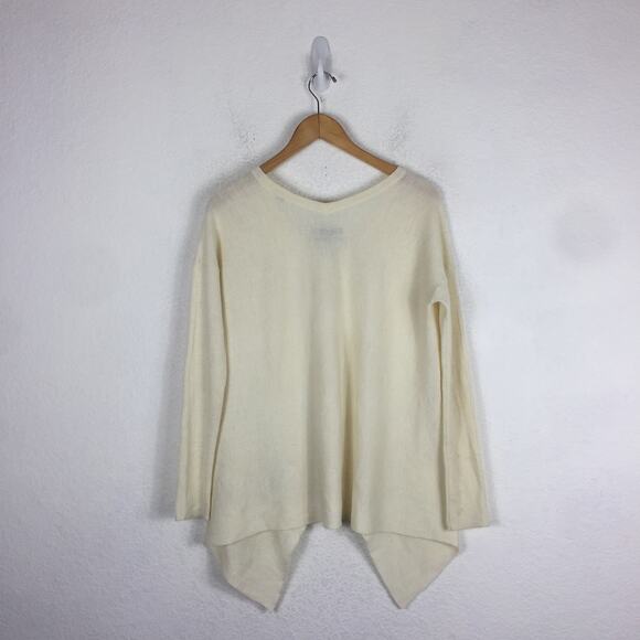 Allsaints Kelsey Cream V-neck Knit Top Lightweight Small Italian Yarn Minimalist - Picture 13 of 14
